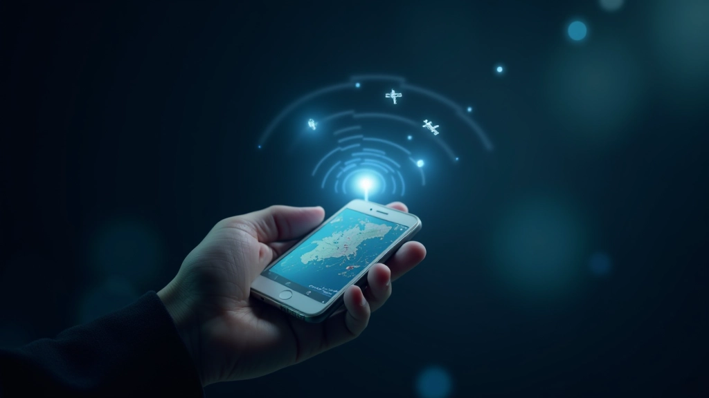 GPS signāls no satelīta uz mobilā ierīce, navigācijas sistēma