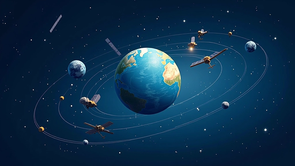Satelītu orbītas ap Zemi, GPS konsteļācija kosmosā, satelītu tīkls